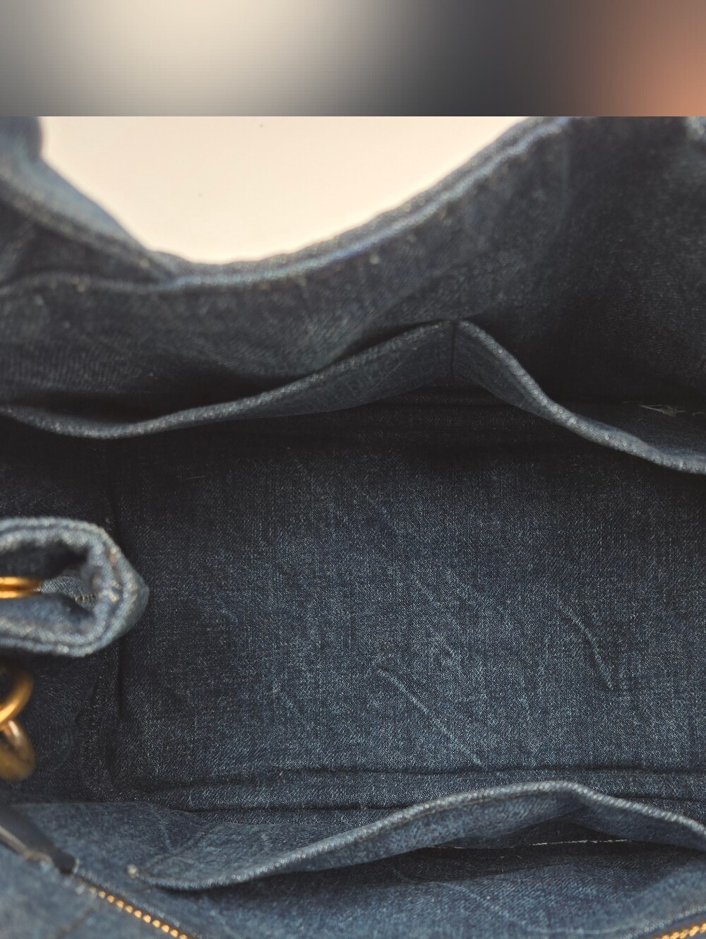 Prada Navy Denim Tote with Gold Hardware - Prada Canvas Canapa, COA included - Picture 9 of 17
